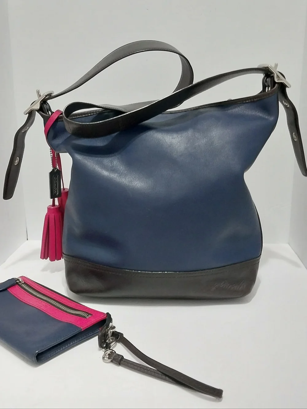 Coach Legacy Color Block Tote Duffle Shoulder‎ Bag / Matching Wallet